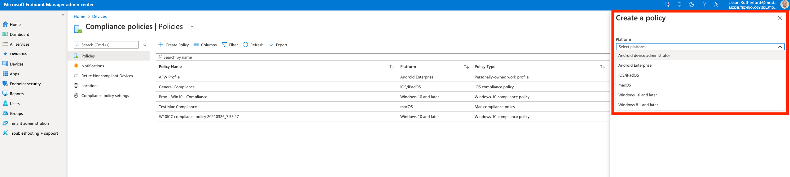MDM, Modern management, Intune